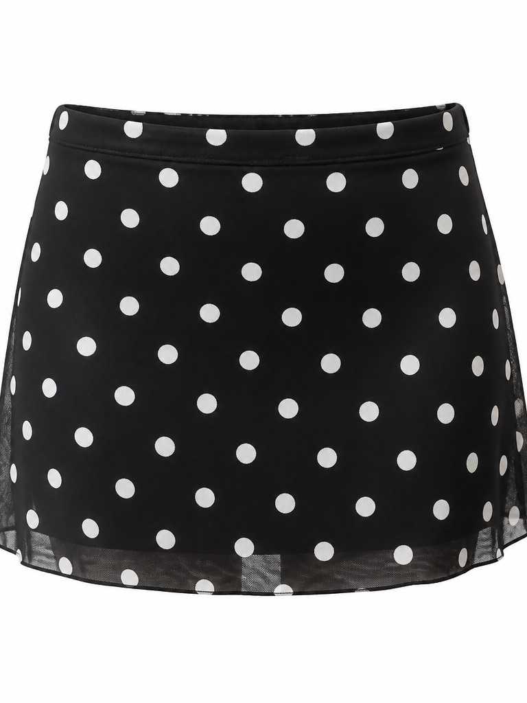 Black Polka Dot Mini Skirt